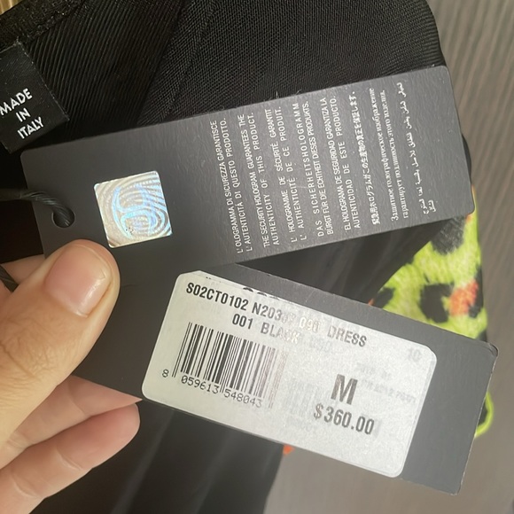 Just Cavalli Exotic Sleeve print black dress 💚🧡 - Picture 7 of 12